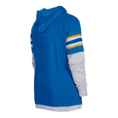 Los Angeles Chargers New Era Twofer Long Sleeve Hooded T-Shirt - Royal on sale