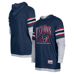 Houston Texans New Era Twofer Long Sleeve Hooded T-Shirt - Navy sale