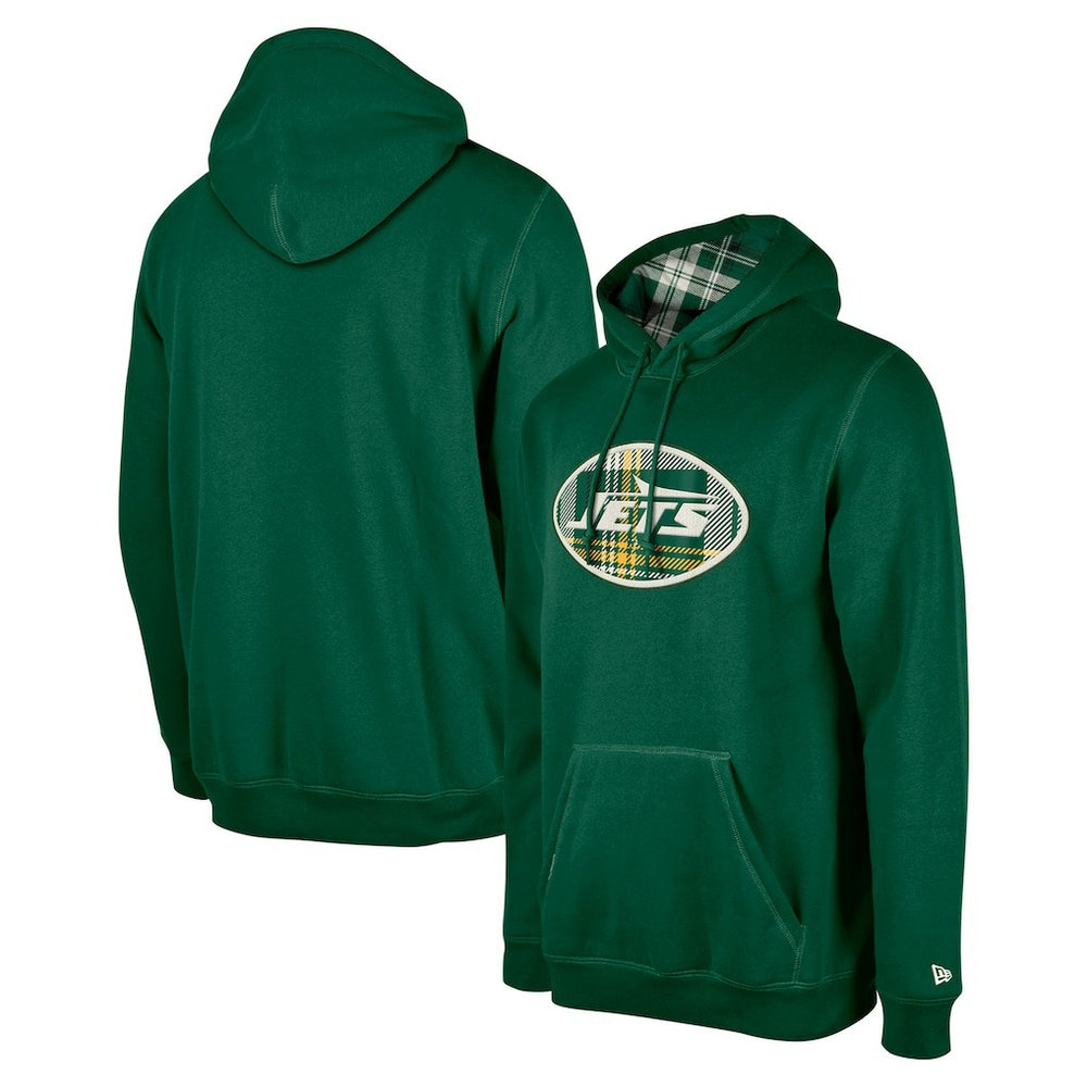 New York Jets New Era 3rd Down Plaid Pullover Hoodie - Green cheap