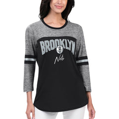 Brooklyn Nets G-III 4Her by Carl Banks Women's Play the Game 3/4-Sleeve T-Shirt - Black cheap