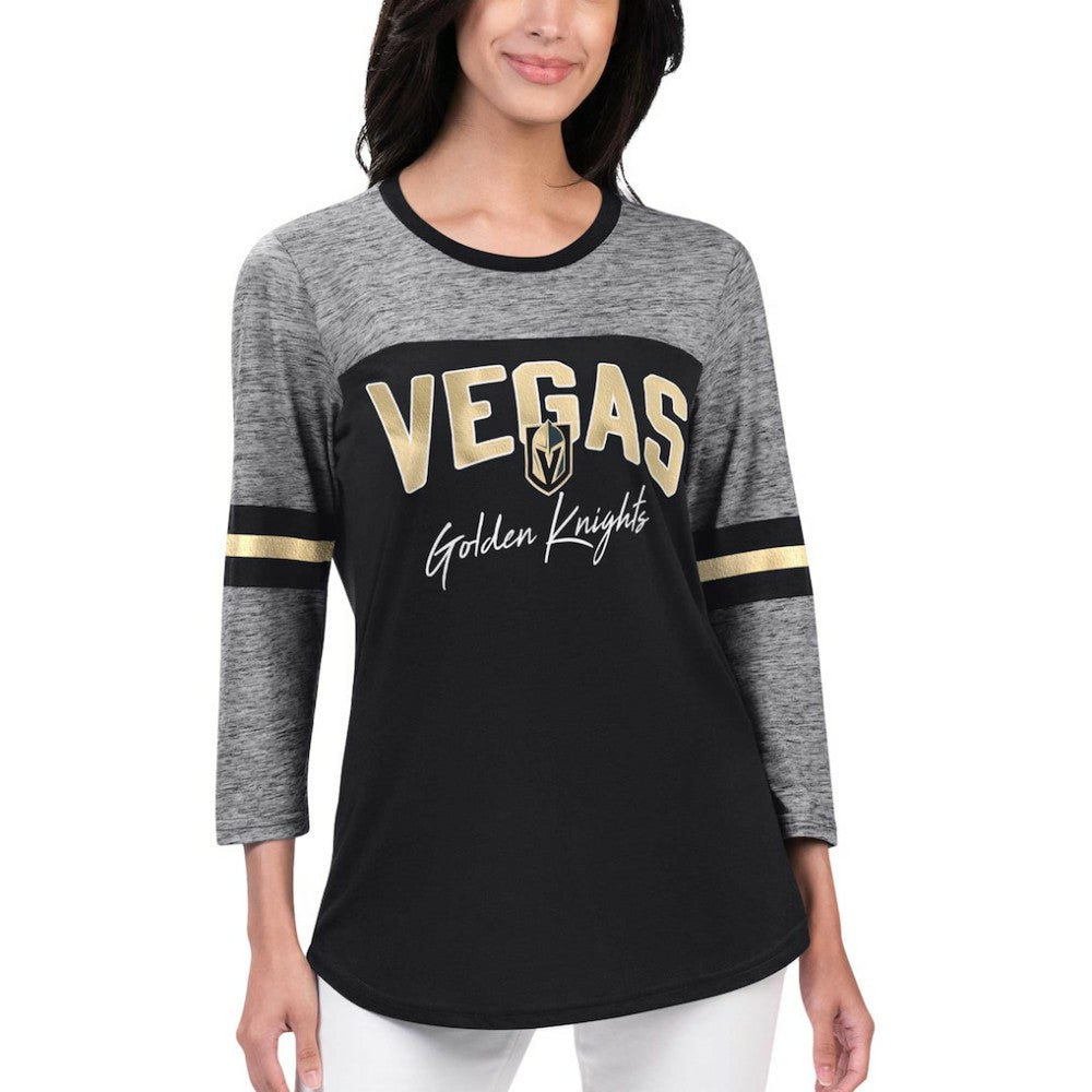 Vegas Golden Knights G-III 4Her by Carl Banks Women's Play The Game 3/4-Sleeve T-Shirt - Black T-shirts