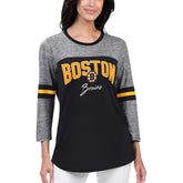 Boston Bruins G-III 4Her by Carl Banks Women's Play The Game 3/4-Sleeve T-Shirt - Black T-shirts
