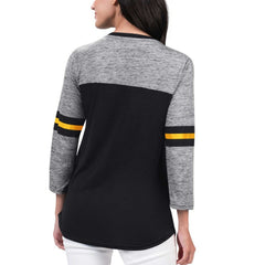 Pittsburgh Penguins G-III 4Her by Carl Banks Women's Play The Game 3/4-Sleeve T-Shirt - Black T-shirts