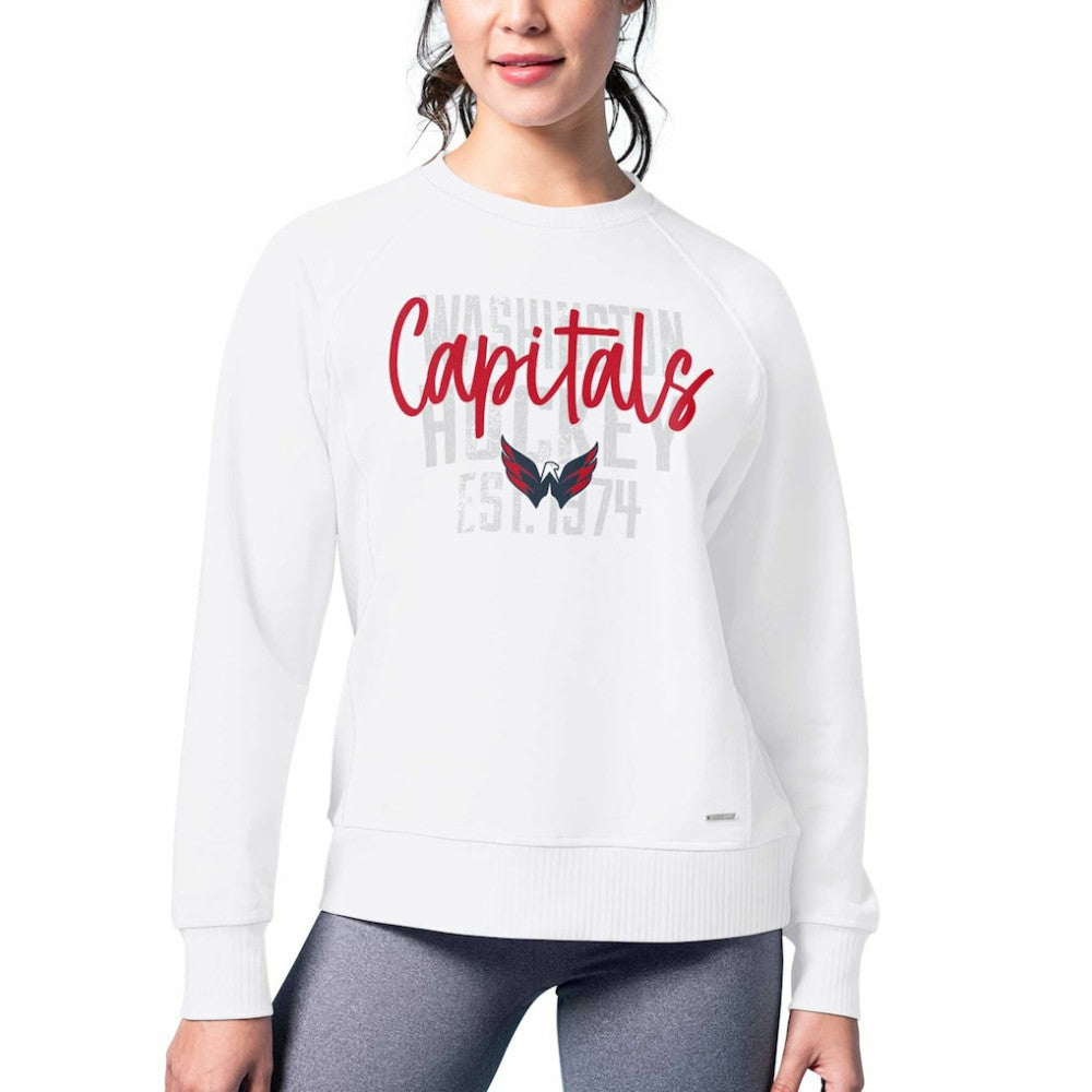 Washington Capitals MSX by Michael Strahan Women's Millie Raglan Pullover Sweatshirt - White Sweatshirts