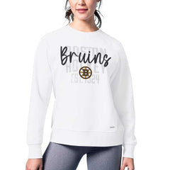 Boston Bruins MSX by Michael Strahan Women's Millie Raglan Pullover Sweatshirt - White Sweatshirts