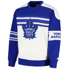 Toronto Maple Leafs Starter Defense Fleece Crewneck Pullover Sweatshirt - White Sweatshirts