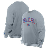 Philadelphia 76ers Chenille Cross Over Pullover Sweatshirt - Gray shop