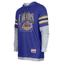 Los Angeles Lakers Layered Long Sleeve Hoodie T-Shirt - Purple on sale