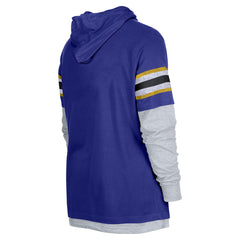 Los Angeles Lakers Layered Long Sleeve Hoodie T-Shirt - Purple on sale