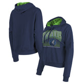 Minnesota Timberwolves Women's Boxy Pullover Hoodie - Navy discount
