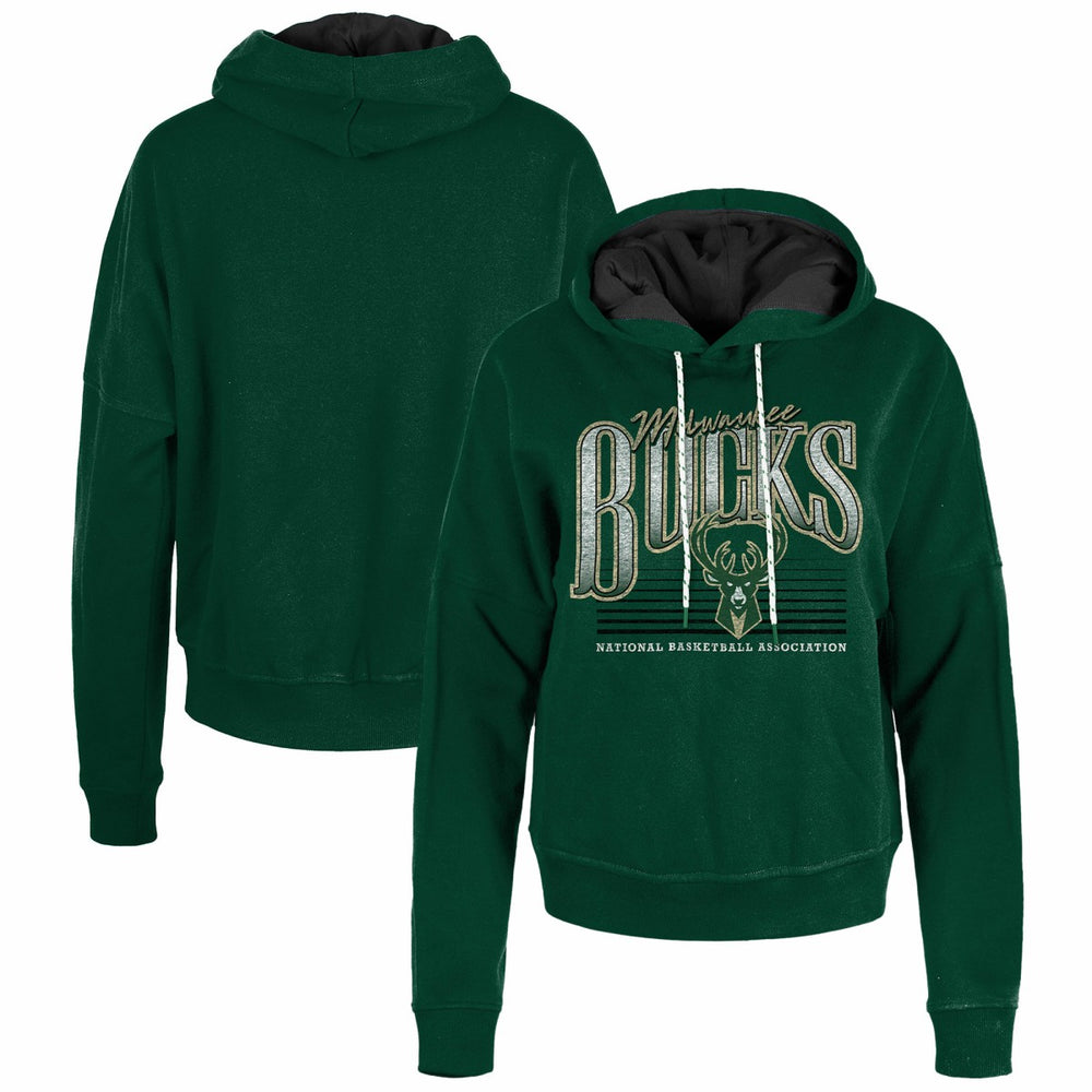 Milwaukee Bucks Women's Boxy Pullover Hoodie - Hunter Green sale