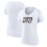 Atlanta Braves Women's Love Wins V-Neck T-Shirt White
