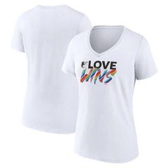 Baltimore Orioles Women's Love Wins V-Neck T-Shirt White