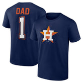 Houston Astros Father's Day #1 Dad T-Shirt Navy
