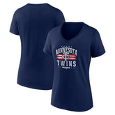 Minnesota Twins Women's Americana Team V-Neck T-Shirt Navy