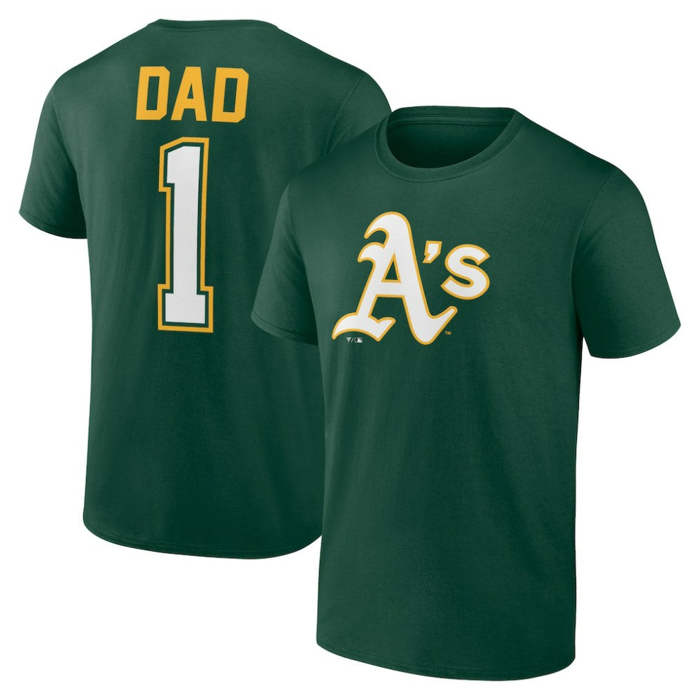 Athletics Father's Day #1 Dad T-Shirt Green