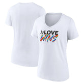 Athletics Women's Love Wins V-Neck T-Shirt White