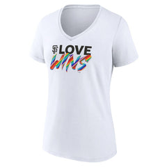 San Francisco Giants Women's Love Wins V-Neck T-Shirt White