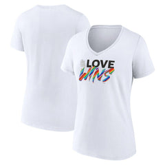 St. Louis Cardinals Women's Love Wins V-Neck T-Shirt White