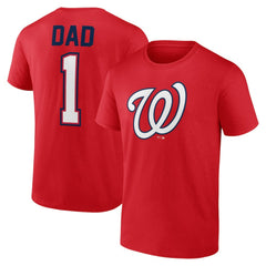 Washington Nationals Father's Day #1 Dad T-Shirt Red