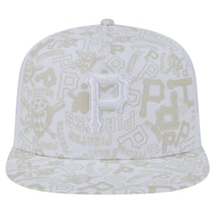 Pittsburgh Pirates Logo Dunes A-Frame Trucker 9FIFTY Snapback Hat White