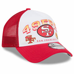 San Francisco 49ers New Era Retro Wordmark A-Frame 9FORTY Adjustable Hat - White/Scarlet discount