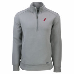 Cleveland Guardians Cutter & Buck Cooperstown Collection Roam Eco Recycled Quarter-Zip Pullover Gray