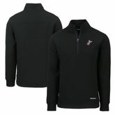 Cincinnati Reds Cutter & Buck Cooperstown Collection Roam Eco Recycled Quarter-Zip Pullover Black