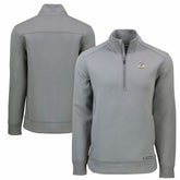 Milwaukee Brewers Cutter & Buck Cooperstown Collection Roam Eco Recycled Quarter-Zip Pullover Gray