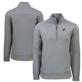 Philadelphia Phillies Cutter & Buck Cooperstown Collection Roam Eco Recycled Quarter-Zip Pullover Gray