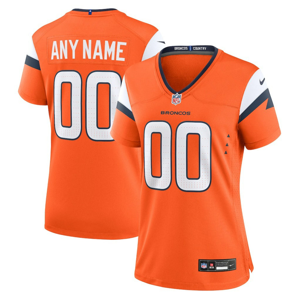 Denver Broncos Women's Mile High Collection Custom Game Jersey - Orange sale