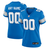 Detroit Lions Women's Custom Game Jersey - Blue outlet