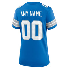 Detroit Lions Women's Custom Game Jersey - Blue outlet