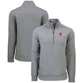 Philadelphia Phillies Cutter & Buck Roam Eco Recycled Quarter-Zip Pullover Gray