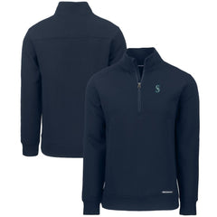 Seattle Mariners Cutter & Buck Roam Eco Recycled Quarter-Zip Pullover Navy