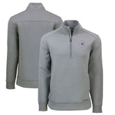 Chicago Cubs Cutter & Buck City Connect Roam Eco Recycled Quarter-Zip Pullover Gray