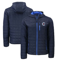Chicago Cubs Cutter & Buck City Connect Rainier Primaloft Eco Full-Zip Hooded Jacket Navy