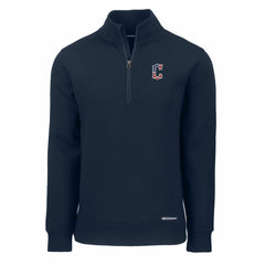Cleveland Guardians Cutter & Buck Americana Roam Eco Recycled Quarter-Zip Sweatshirt Navy