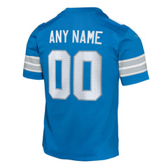 Detroit Lions Youth Custom Game Jersey - Blue discount