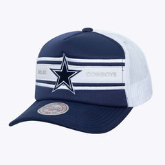 Dallas Cowboys Stripe Front Trucker Adjustable Hat - Navy for sale