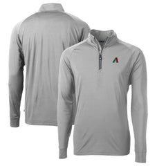 Arizona Diamondbacks Cutter & Buck Adapt Eco Knit Recycled Quarter-Zip Pullover Top Gray