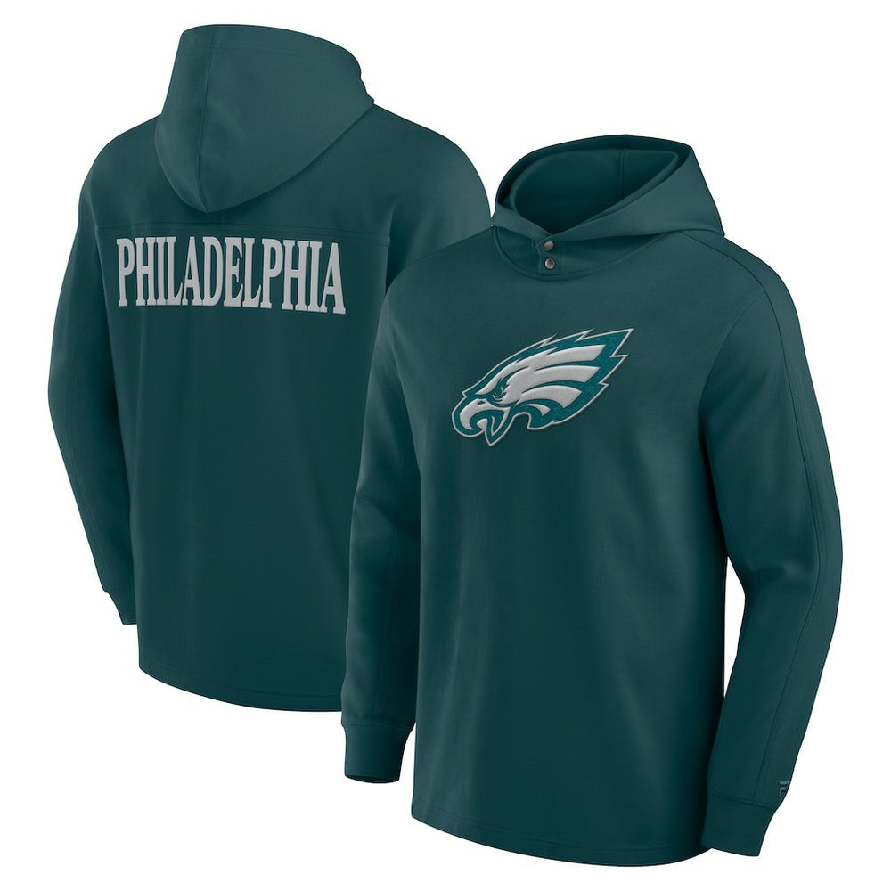 Philadelphia Eagles Elements Blaze Tri-Blend Long Sleeve Hoodie T-Shirt - Midnight Green outlet