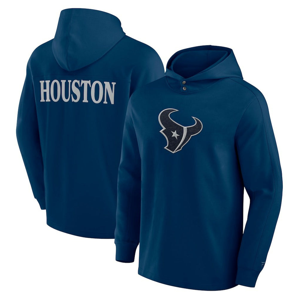 Houston Texans Elements Blaze Tri-Blend Long Sleeve Hoodie T-Shirt - Navy online