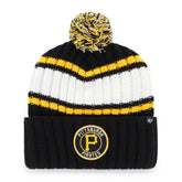 Pittsburgh Pirates Plateau Cuffed Knit Hat with Pom Black