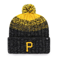 Pittsburgh Pirates Cascade Cuffed Knit Hat with Pom Black