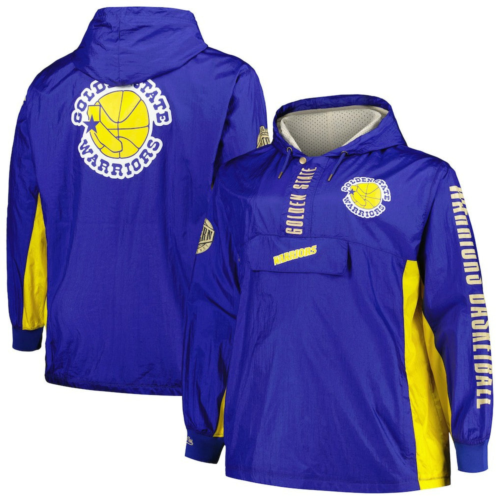 Golden State Warriors Big & Tall Hardwood Classics Team OG 2.0 Anorak Hoodie Quarter-Zip Windbreaker Jacket sale - Royal online