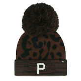 Pittsburgh Pirates Women's Rosette Cuffed Knit Hat with Pom Brown