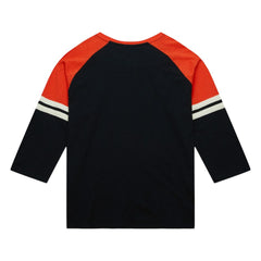 Baltimore Orioles Cooperstown Collection Legendary Raglan Slub Henley 3/4-Sleeve T-Shirt Black