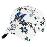 Miami Marlins Girls Youth Daisy Delight Clean Up Adjustable Hat White