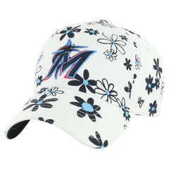 Miami Marlins Girls Youth Daisy Delight Clean Up Adjustable Hat White